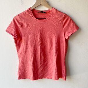 adrienne vittadini salmon pink stretch cotton t-shirt